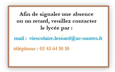 Absence ou retard à signaler